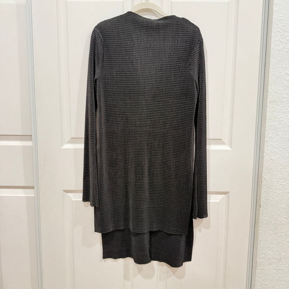 ZARA Textured swim socer dress Black flare‎ Long Sleeve hi-low